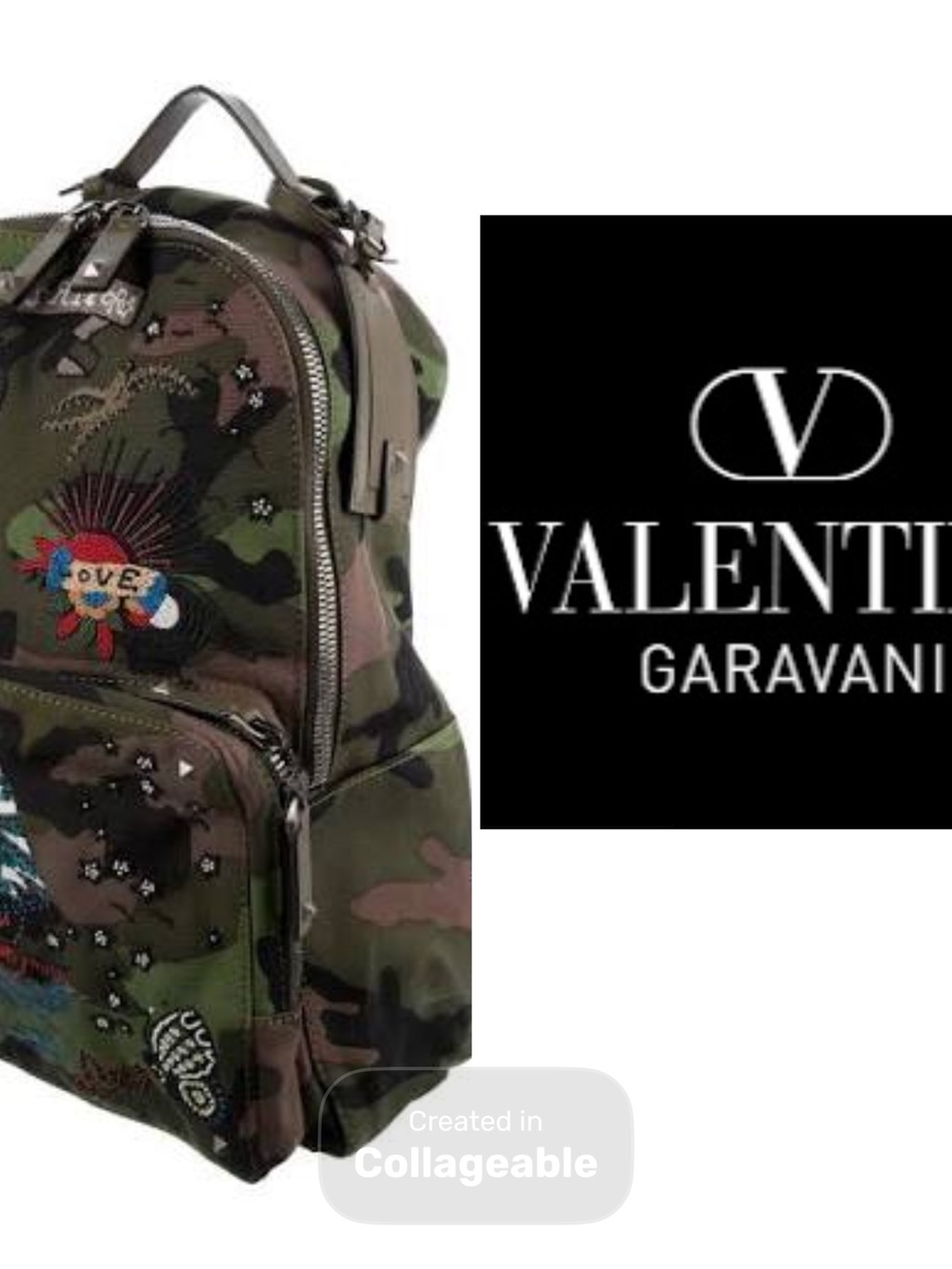 ‼️WOW‼️Valentino Garavani‼️Camouflage Embroidered Backpack RARE, NWOT‼️💚🤎 unisex